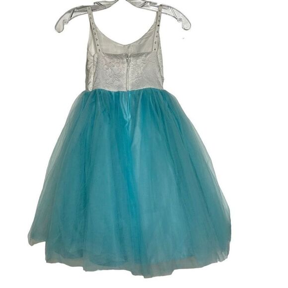 The Rain Kids Formal Dress Girls Size 4 Two Tone Lace Top Tulle Skirt Outfit - Picture 6 of 9